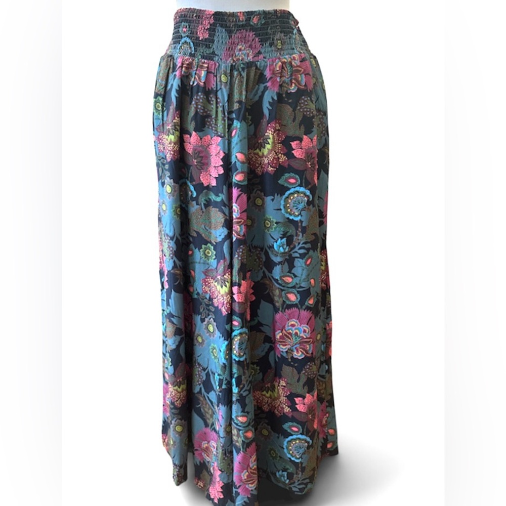 New Sundance Floral Maxi Palazzo Pants - Pink Blue Black
